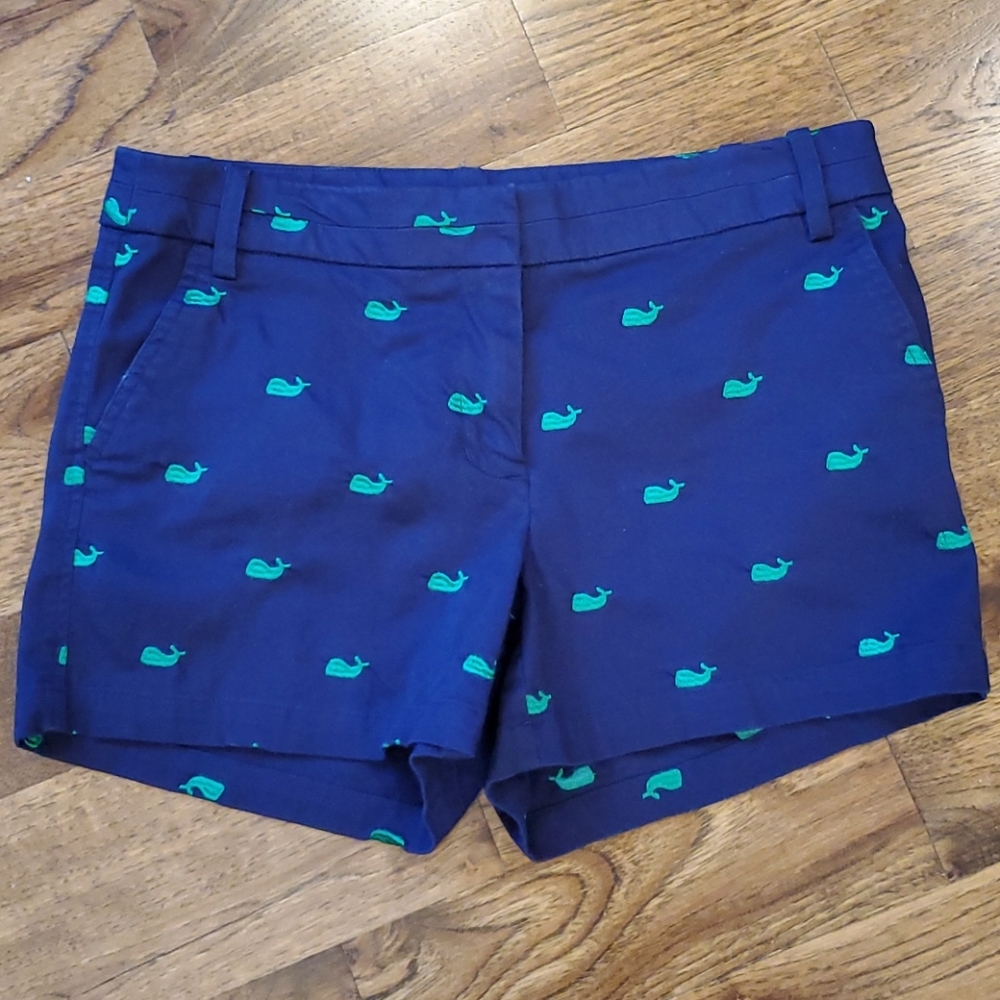 British khaki womens whale print shorts size 4